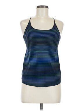 Lululemon Athletica Size 6 Racerback Tank Top Blue Black Stripe Workout Yoga